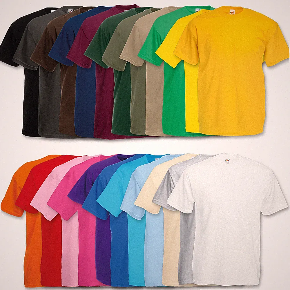 10er Fruit of the Loom Herren T-Shirt Sets Baumwolle Valueweight S M L XL XXL