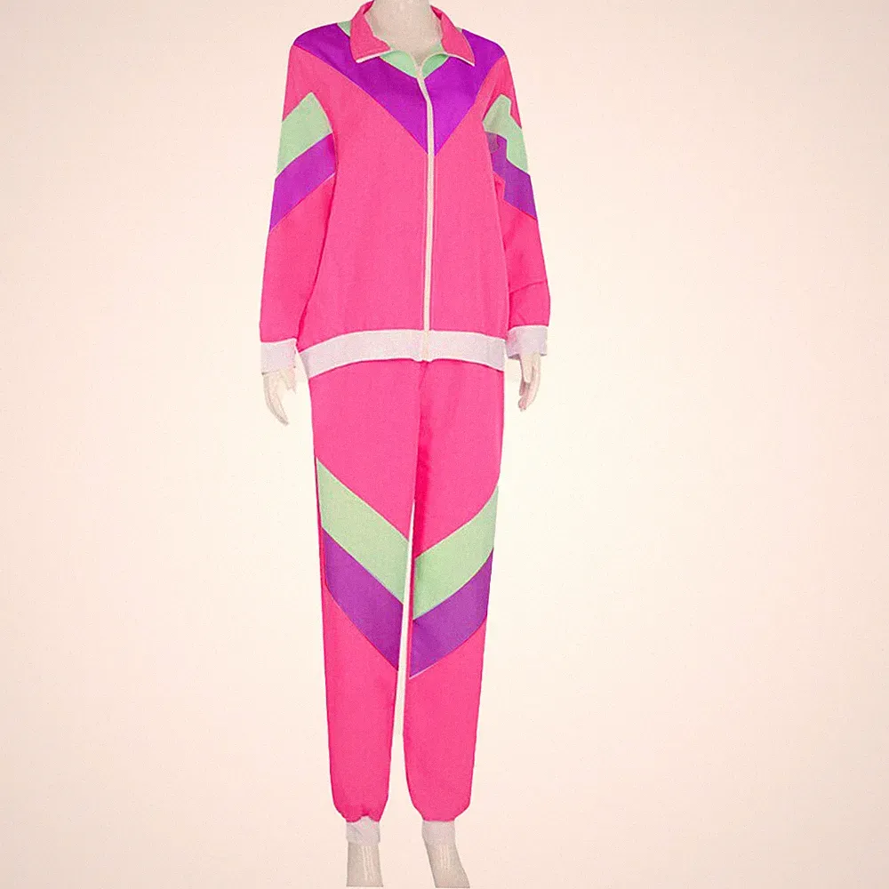 1980er Retro Trainingsanzug Jogginganzug Karneval Fasching Damen/Herren Kostüm