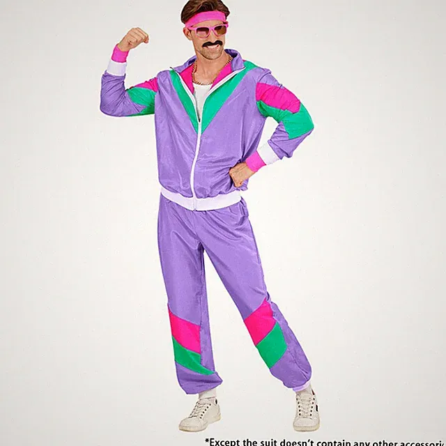 1980er Retro Trainingsanzug Jogginganzug Karneval Fasching Damen/Herren Kostüm