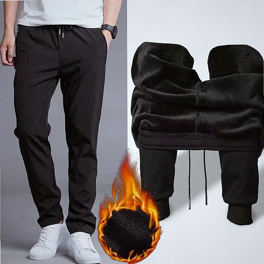 1pcs Schwarz Herren Fleece Regular Jogging-Hose Trainingshose Jogger Polyester