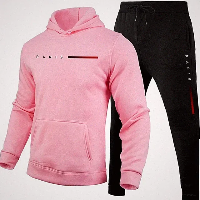 2-teilige Herren Winter Voll Trainingsoverall Hoodie Jogger Sweatshirt Jacke Hose Neues Set