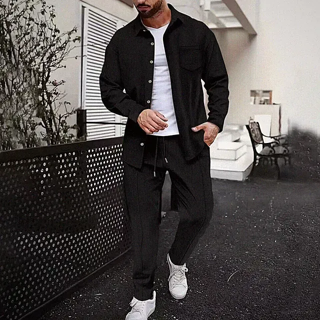 2-teiliger Herren Sweatanzug Sport Tracksuit Jogginghosen Anzüge Jogging Outfits