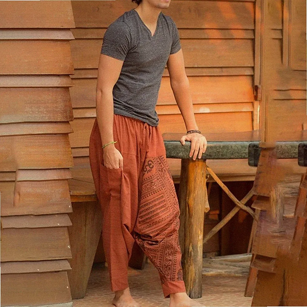 2022 Neu Herren Jogginghose Taille Freizeit Elastizität Yoga Harem Spitze Orang