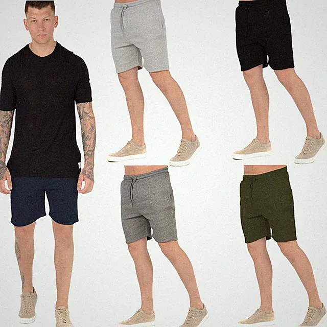 2er PACK HERREN FLEECE SHORTS SWEAT JERSEY SPORT JOGGINGHOSE LAUFEN SOMMER FREIZEIT HOSE