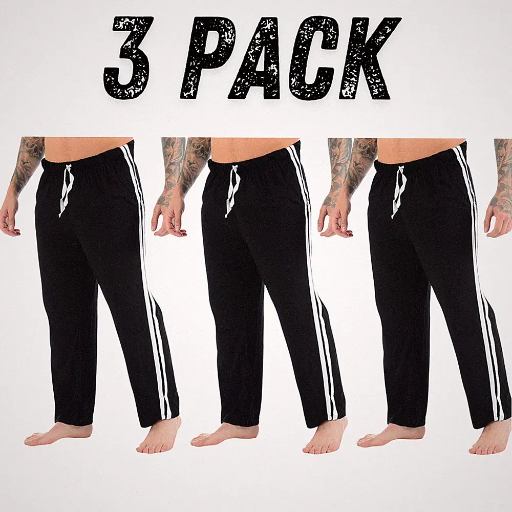 2er PACK HERREN LOUNGE HOSE PYJAMA GESTREIFT JOGGINGHOSE PJ?S NACHTWÄSCHE HOSE