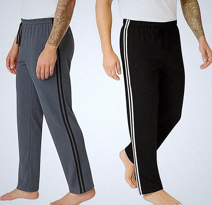 2er PACK HERREN LOUNGE HOSE PYJAMA GESTREIFT JOGGINGHOSE PJS NACHTWÄSCHE HOSE S-3XL