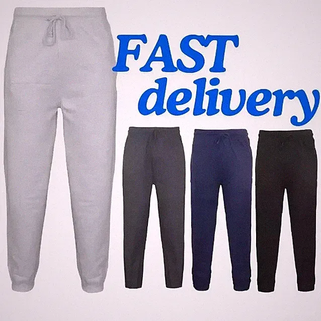 3er Pack Herren Fleece Jogginghose Gummizug Jogger Pants Hose S-5XL