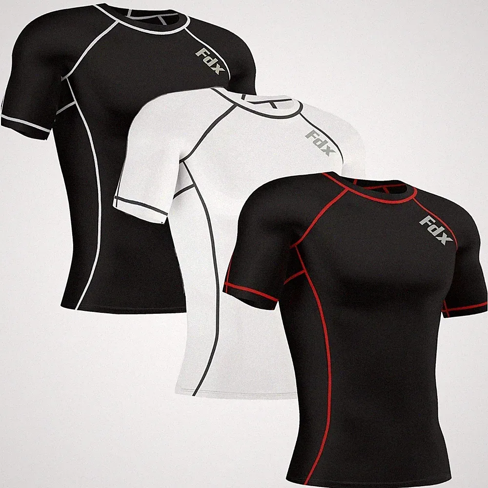 3er-Pack Herren Kompressions-T-Shirt – schnelltrocknend, Laufen & Fitnessstudio Training Sportbekleidung UK