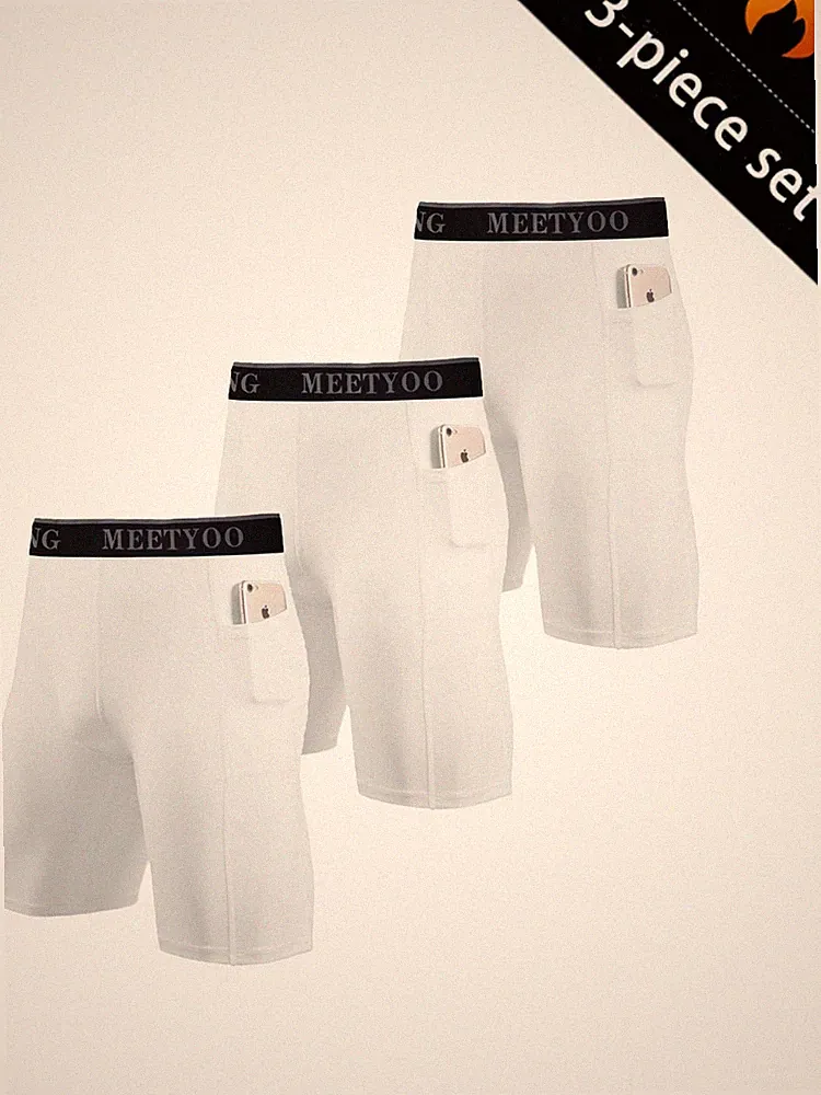 3PCS Herren Kompressionsshorts Schnelltrocknendes BaselayerTights Kurz Unterhose