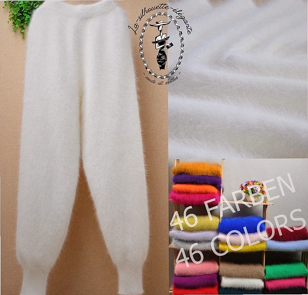46 FARBEN 90% ANGORA WOLLE STRICKHOSE LEGGINGS WOOL KNIT MINK CASHMERE PANTS