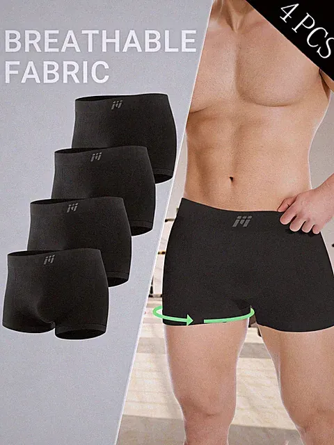4er Set Herren Kompressionsshorts Baselayer, Unterwäsche Shorts Laufen Fitness