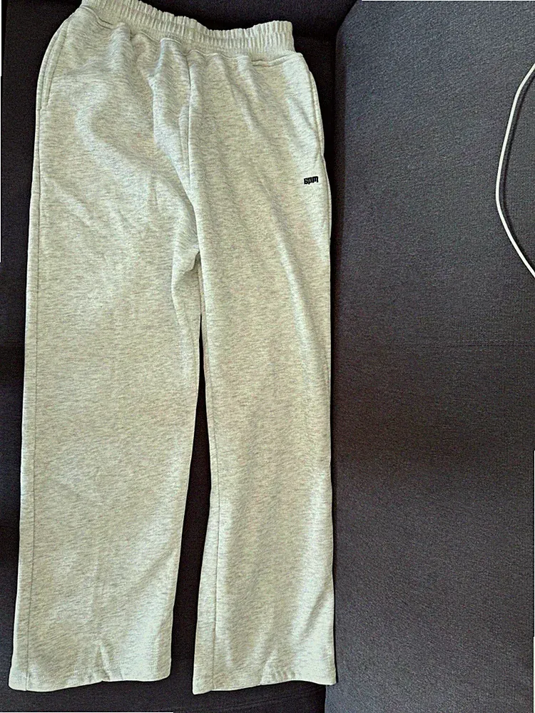 6PM Herren Jogginghose Grau L 80 cm Baumwolle elastischer Bund Regular Logo