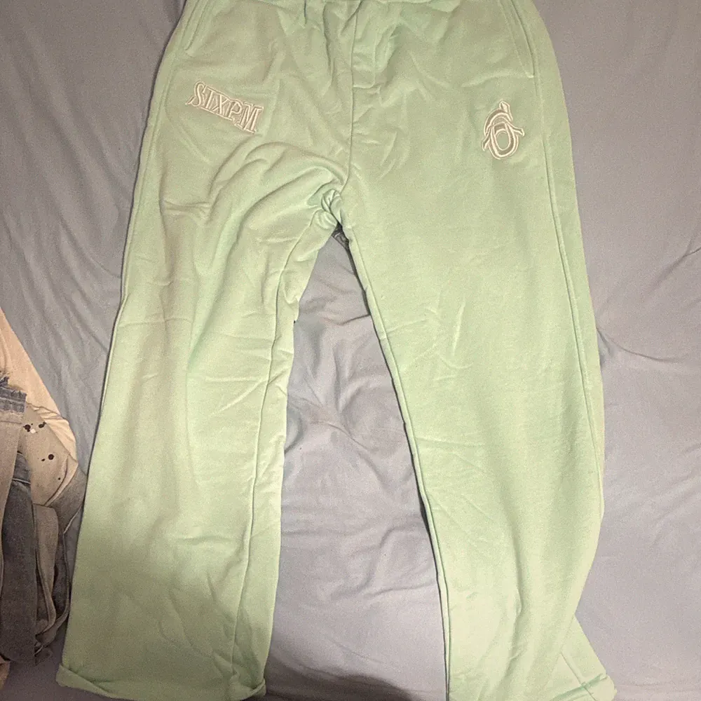 6PM x True Religion Jogginghose XL mintgrün Baumwolle Zugband gerades Bein