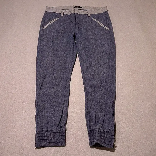 7 For All Mankind Womens Size 28 Blue Herringbone Zipper Jogger Pants Casual