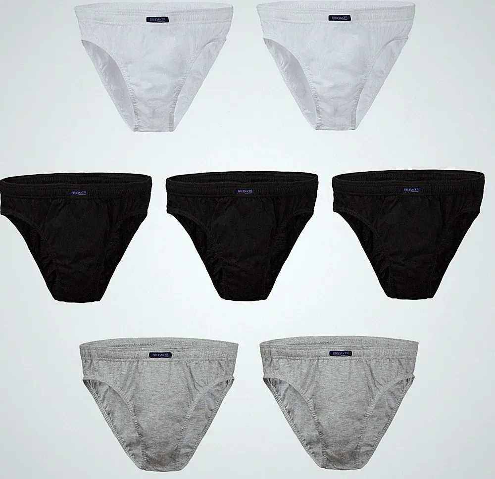 7er Sparpack BRUBAKER Herren Slips Unterhosen Baumwolle Schwarz Weiß Grau M-XXL