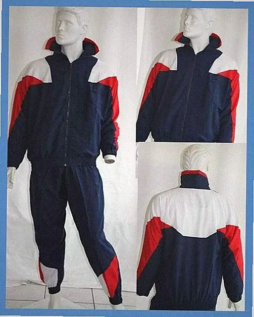 80er Jahre Assi Proll Jogginganzug Herren Kostüm -Trainingsanzug Karneval Gr. L