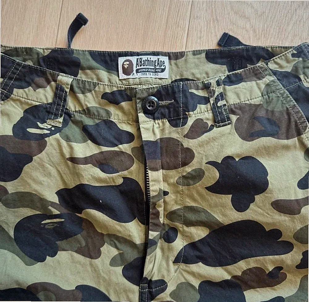 A BATHING APE 1st CAMO Cargo Jogginghose Grün Größe M Top Zustand