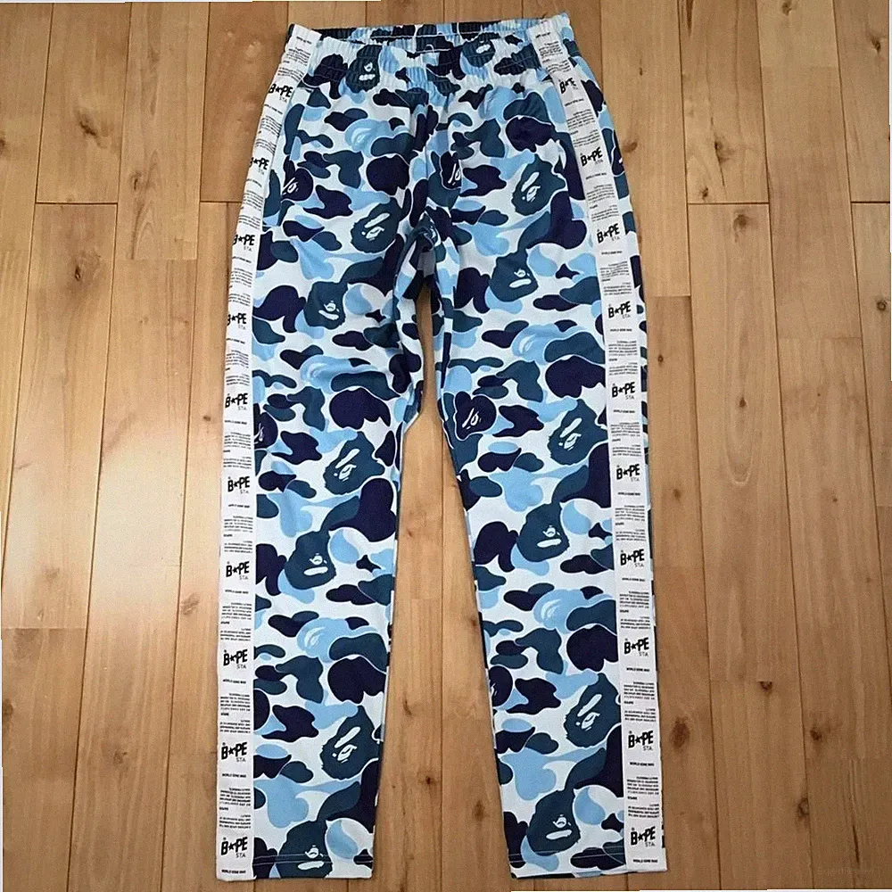 A Bathing Ape BAPE STA TAPE JERSEY HOSE ABC Camo Farbe Blau Größe M Mode...