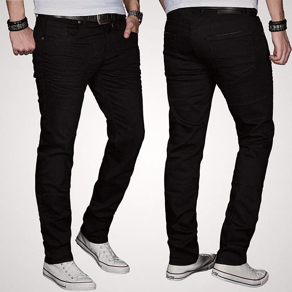 A. Salvarini Designer Herren Jeans Hose Basic Stretch Jeanshose Regular Slim NEU