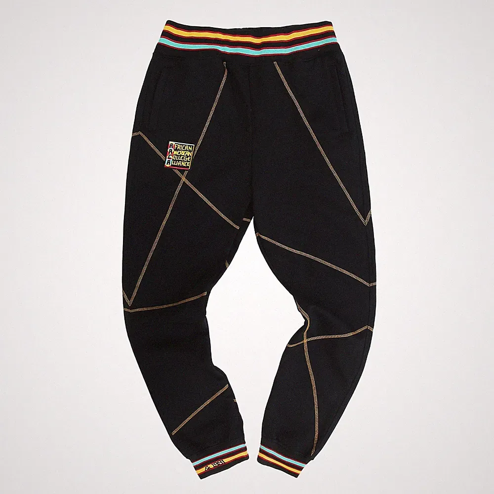 AACA Jogger mit Gold Kontrastnaht | Retro 90er Hip Hop Jogginghose Schwarz/Grau