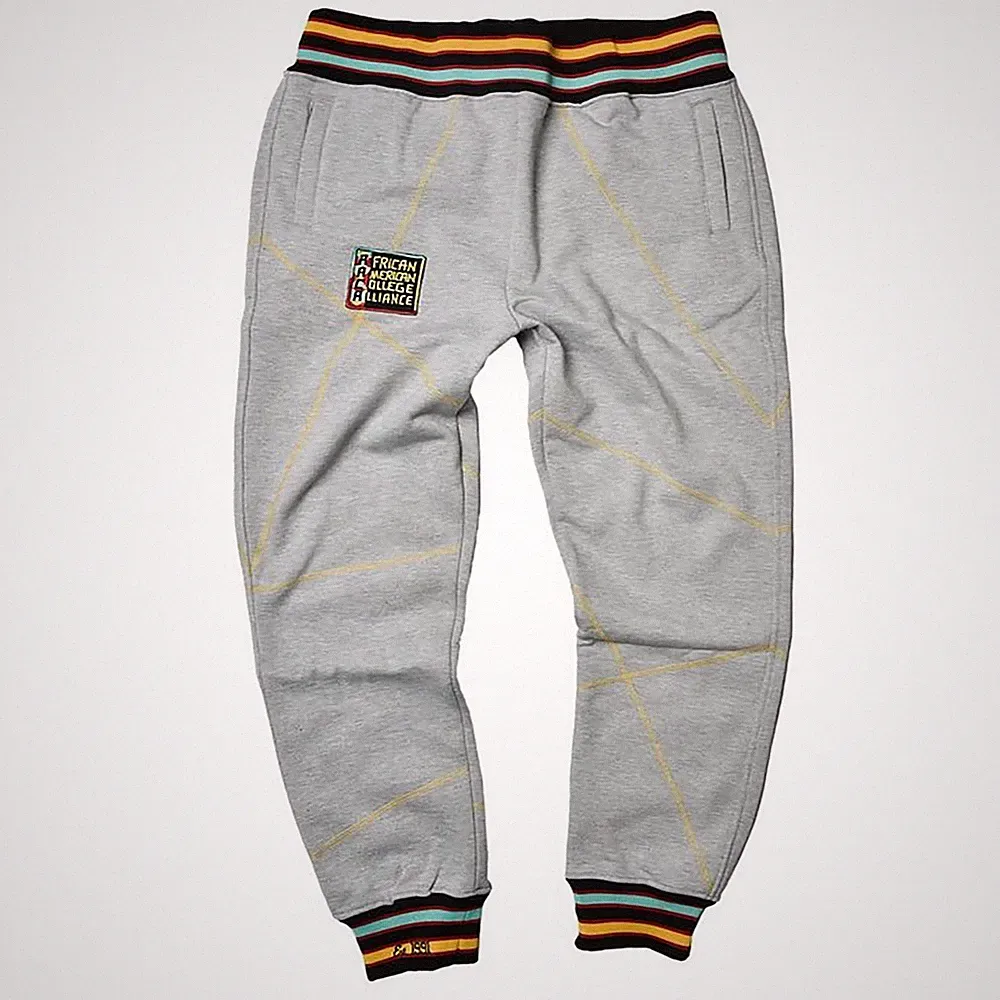 AACA Jogger mit Gold Kontrastnaht | Retro 90er Hip Hop Jogginghose Schwarz/Grau