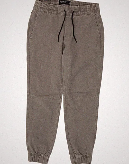 Abercrombie & Fitch Herren Jogginghose Chino Hose Small W29 L29 Grau Baumwolle CU05