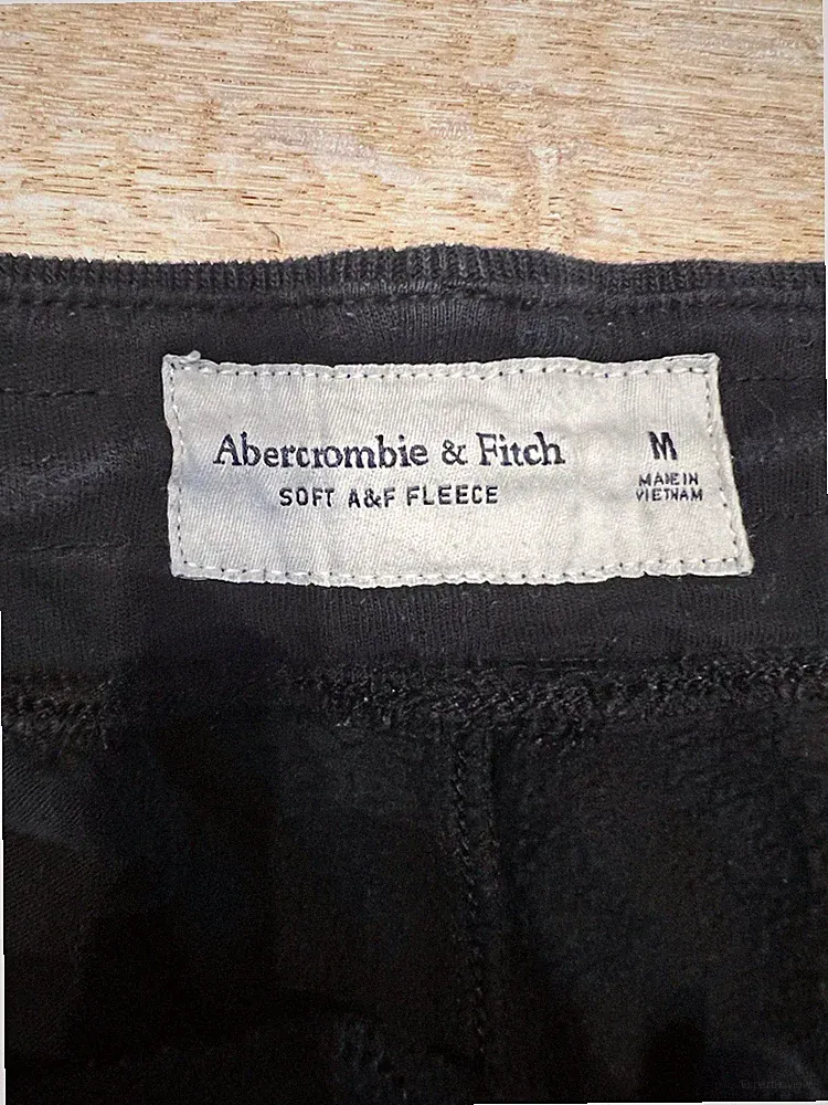 Abercrombie & Fitch Herren Jogginghose SOFT A&F FLEECE Schwarz M Logo