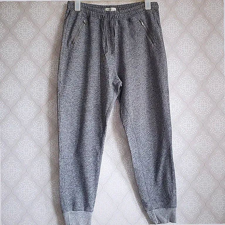 Abercrombie & Fitch Stretch Jogginghose mit Reißverschluss-Taschen ✨ Grau Gr. S