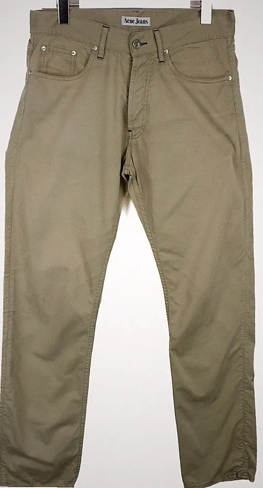 Acne Jeans Generic Boy Dark Beige Hose Herren W31/L32 Knopf Fly Brown