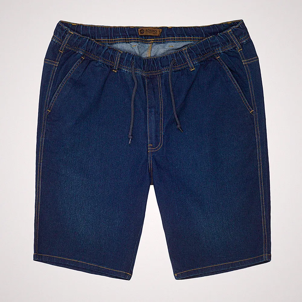 Adamo Freizeithose Jeanshose 199110 Gummizug Herren kurz dennim navy schwarz