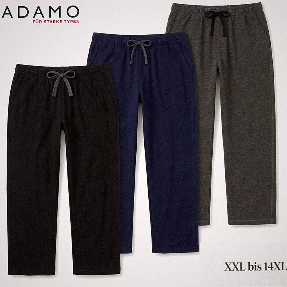 Adamo Jogginghose XXL bis 14XL Übergröße Fitnesshose Sporthose Schwarz Grau Blau
