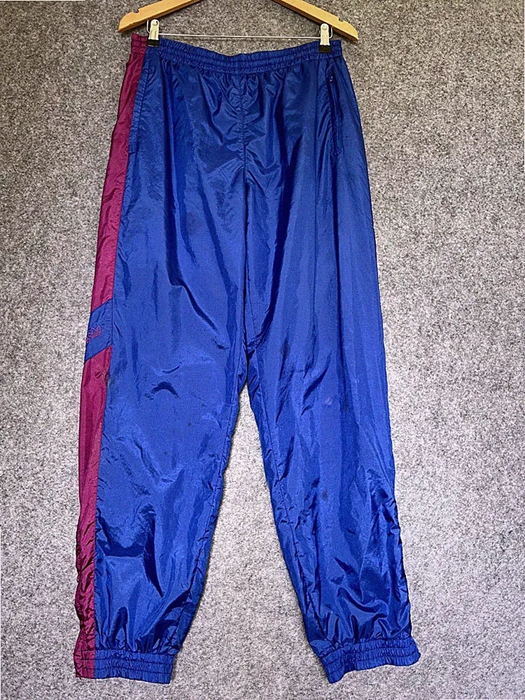 Adidas 90er Jogginghose Windbreaker Hose Jogging Hose Blau Lila Gr. M-L Vintage