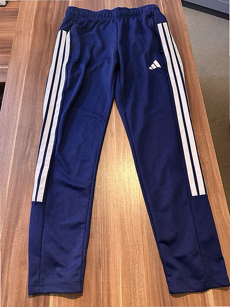 adidas ClimaCool Herren Trainingshose Blau Gr. M mit Zugband & elastischem Bund