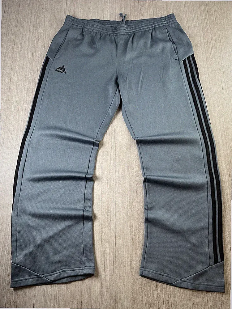 Adidas ClimaWarm Fleece Jogginghose Struktur Waffelstrick Vintage Sweatpants Grau L Herren