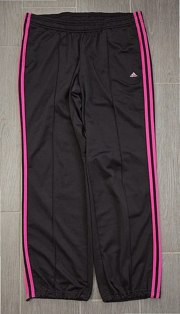 Adidas Damen Trainingshose Schwarz Pink Gr. L 42 44 Jogginghose Sporthose Track