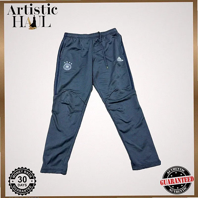 Adidas Deutschland Fußball Trainingshose Herren XL Blau Tapered Jogginghose