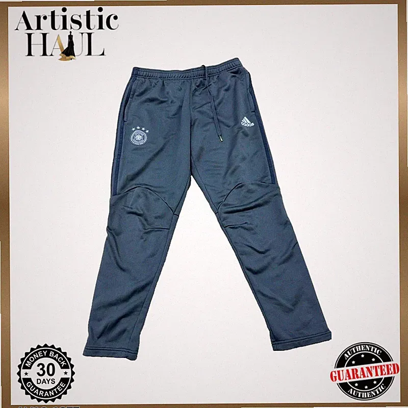 Adidas Deutschland Herren XL Blau Tapered Fußball Trainingshose Jogginghose