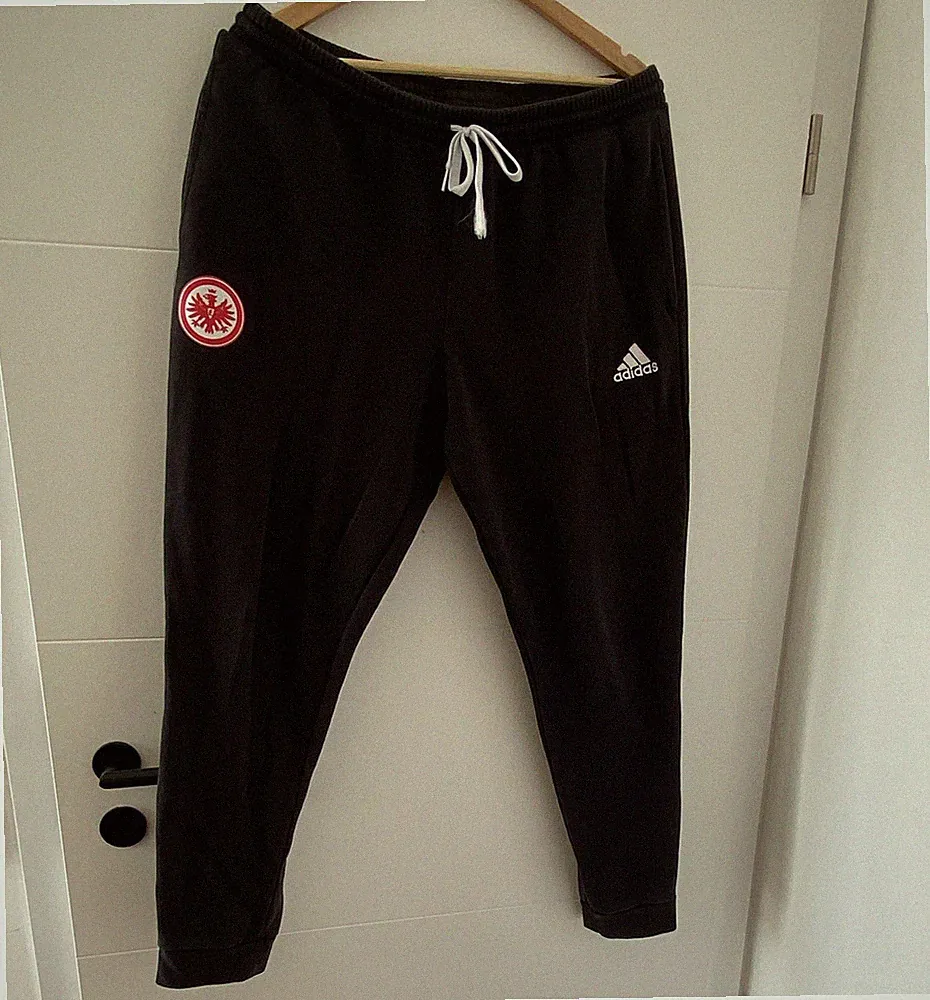 adidas Eintracht Frankfurt Herren Jogginghose Schwarz XL Polyester Tapered