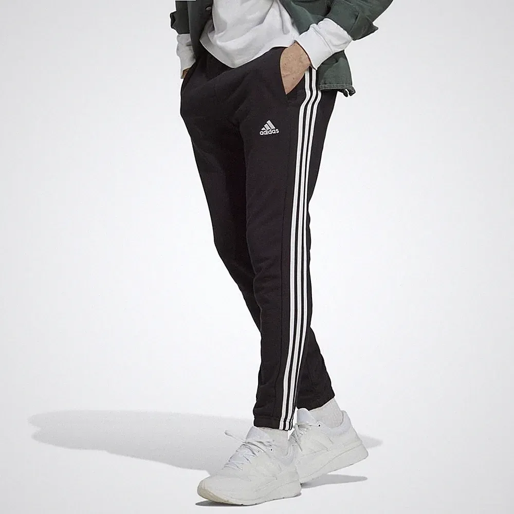 adidas Essentials French Terry Tapered Cuff 3-Streifen Herren Hose Jogginghose