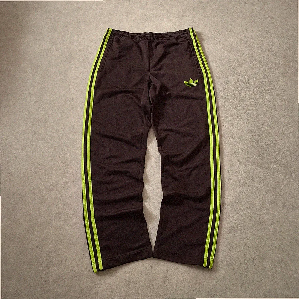 Adidas Firebird Hose Braun Grün Größe S Vintage Y2K Style