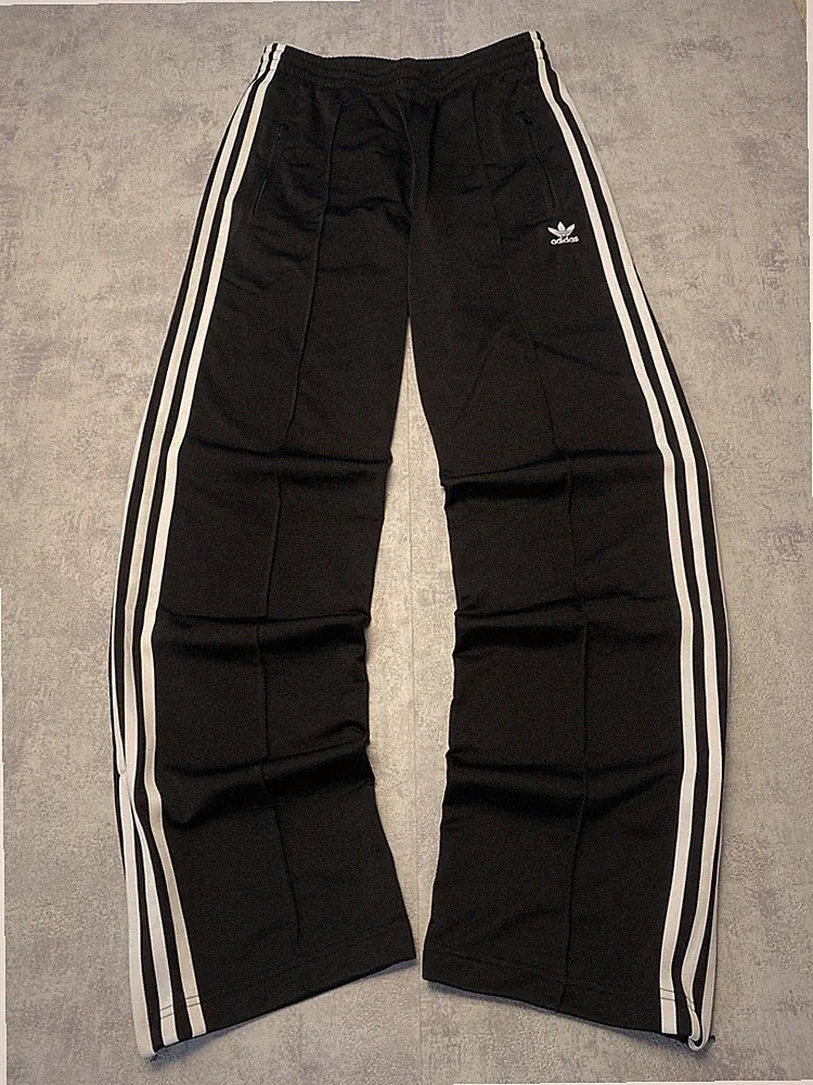 Adidas Firebird Hose – Schwarz Weiß – Gr. 38 / M – Vintage Retro Trackpants