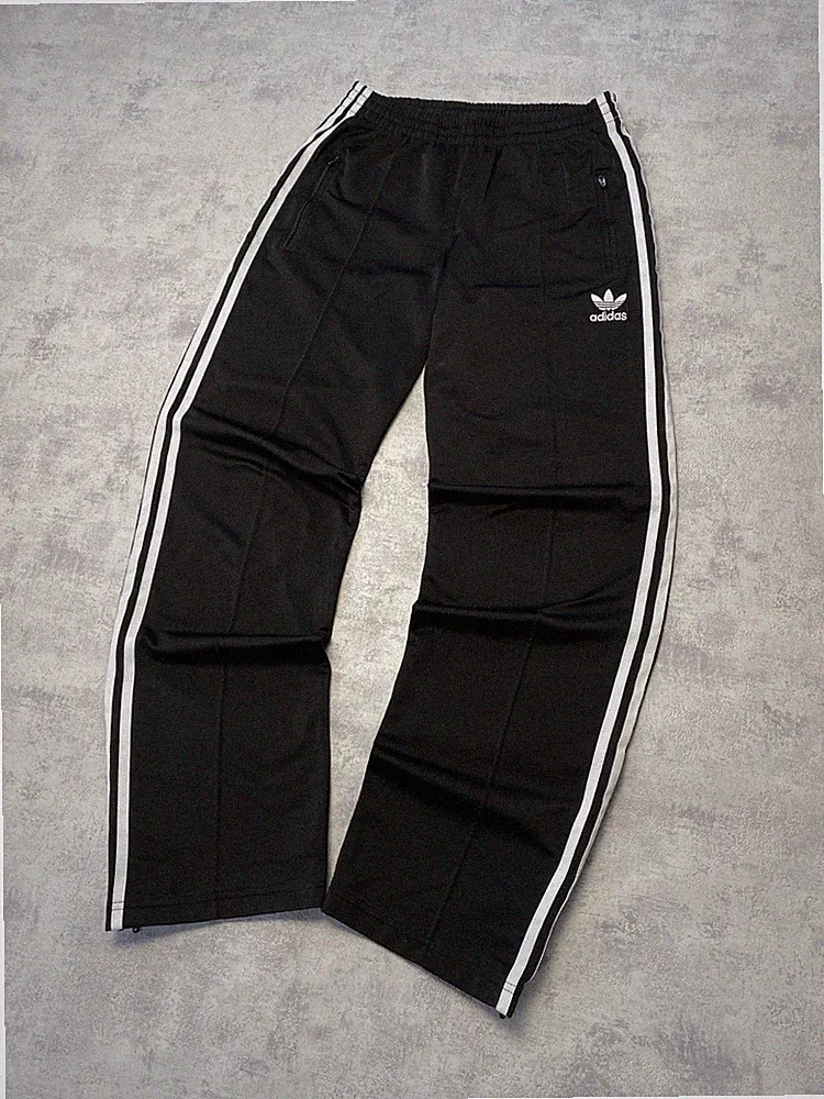 Adidas Firebird Trackpants – Schwarz Weiß – Gr. 36 / S – Vintage Retro Y2K
