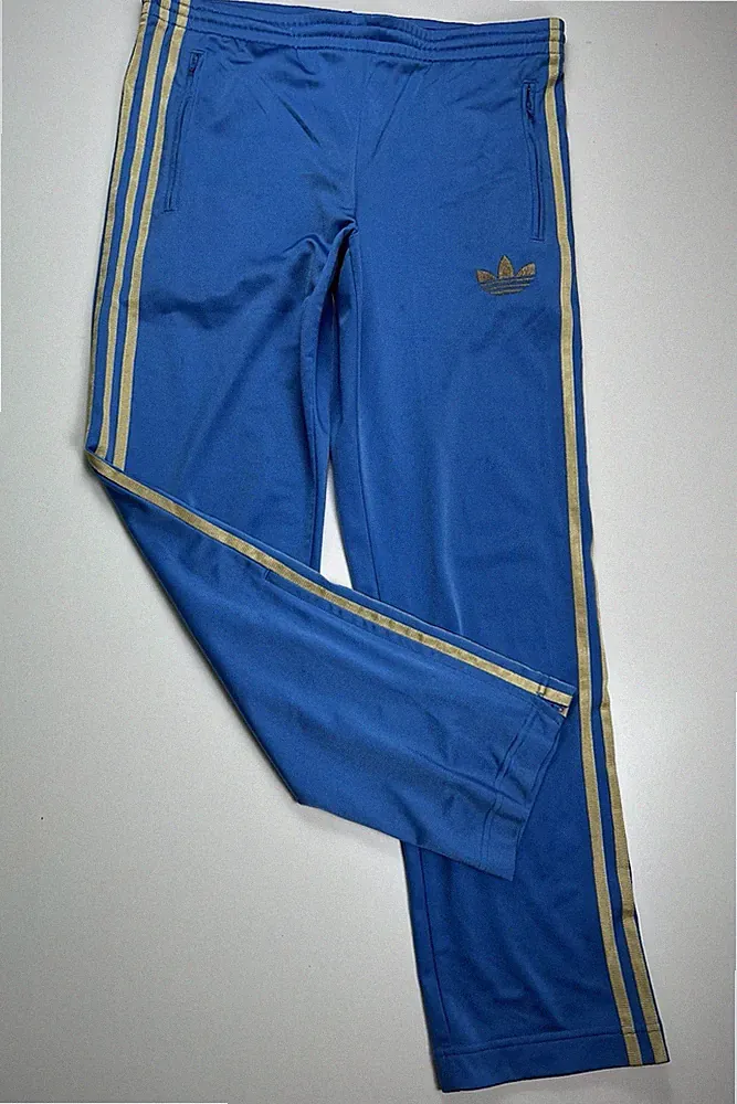 Adidas Firebird Trainingshosen Blau/Gold Herren XS Originals Trefoil Vintage
