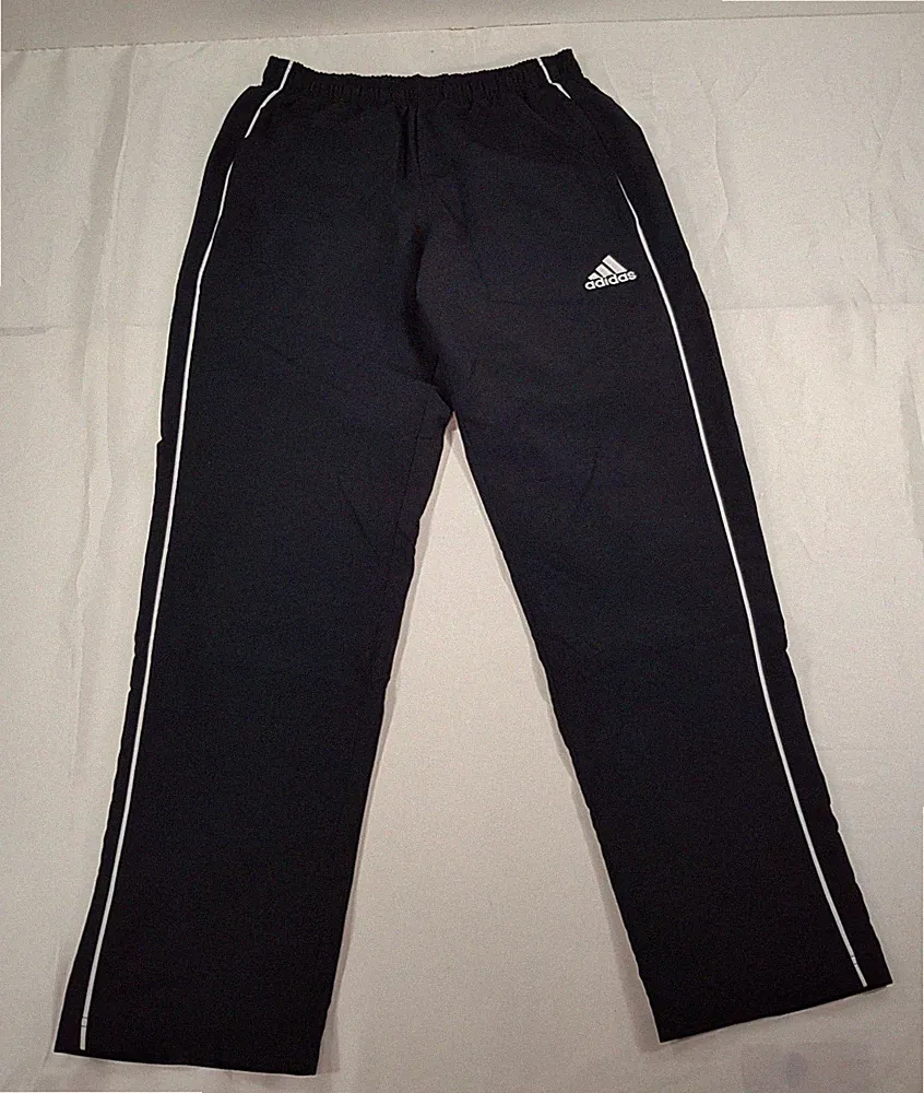 ADIDAS GRÖSSE S W28-34 "L31" HERREN SCHWARZ GERADES BEIN SWEATPANTS JOGGINGHOSE