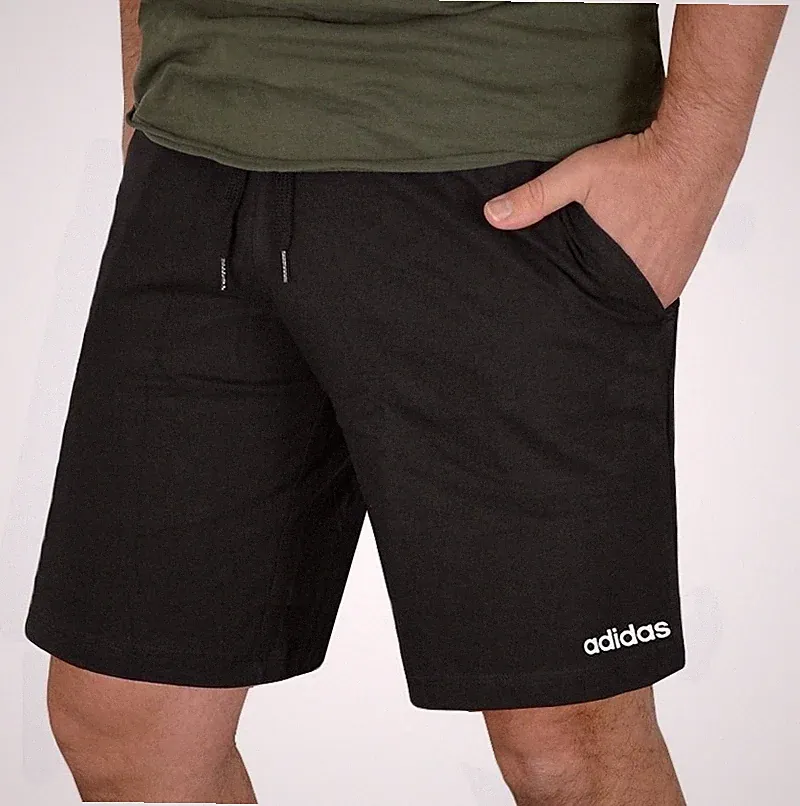 Adidas Herren ESS Shorts Jogginghose Training Hose Bermuda Sport Sweat schwarz S
