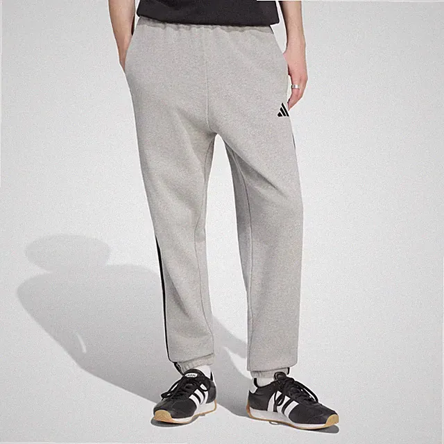 Adidas Herren Essentials 3-Streifen French Terry Tapered Cuffed Jogginghose Grau/Schwarz