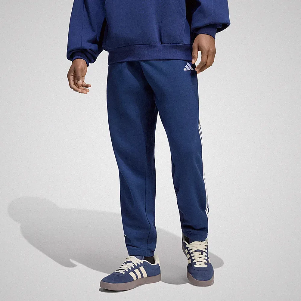 adidas Herren Essentials Jogginghose 3-Streifen French Terry Blau/Weiß