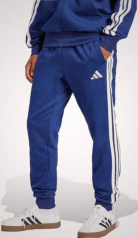 adidas Herren Hose Jogginghose Essentials 3-Streifen French Terry Hose Blau NEU