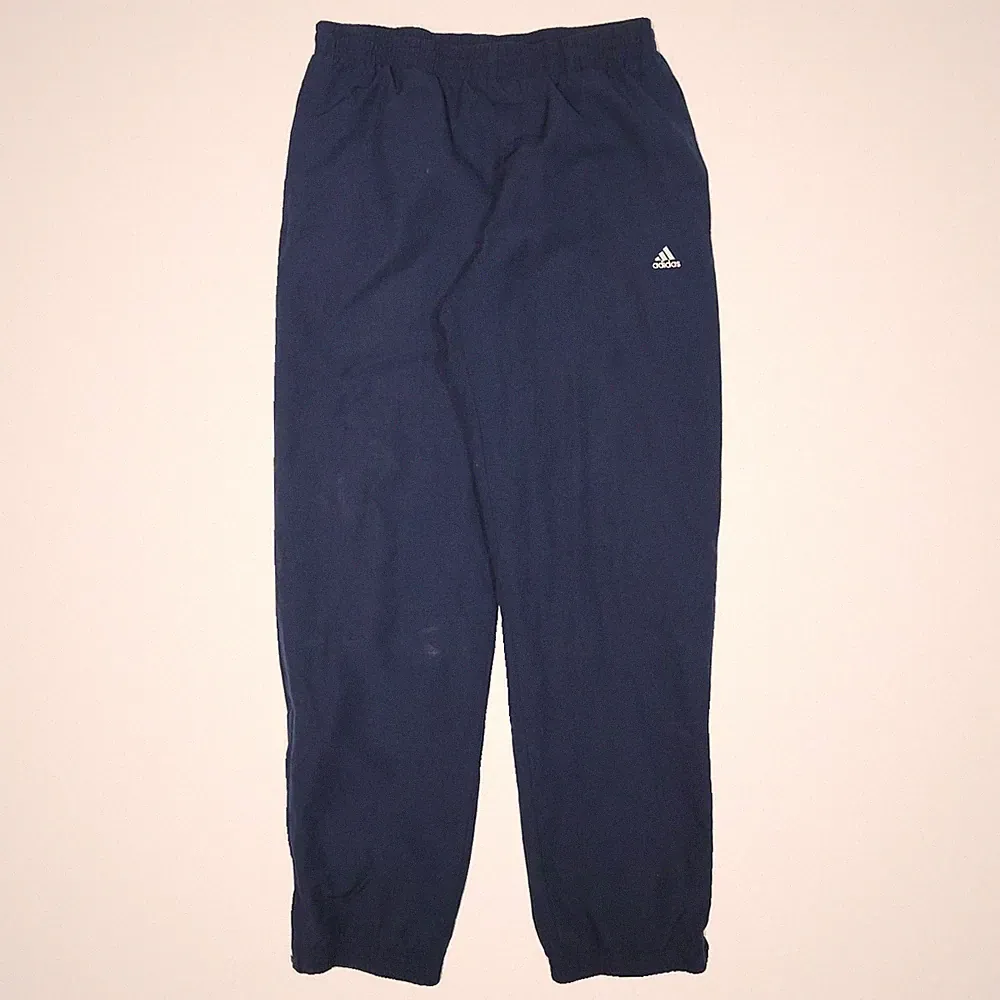 ADIDAS Herren Jogger Blau M W30 L31 Polyester-Mix Regular Tapered Kordelzug