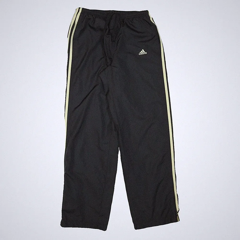 ADIDAS Herren Jogger Schwarz Hellgelb Slim Tapered S W24 L30 Polyester